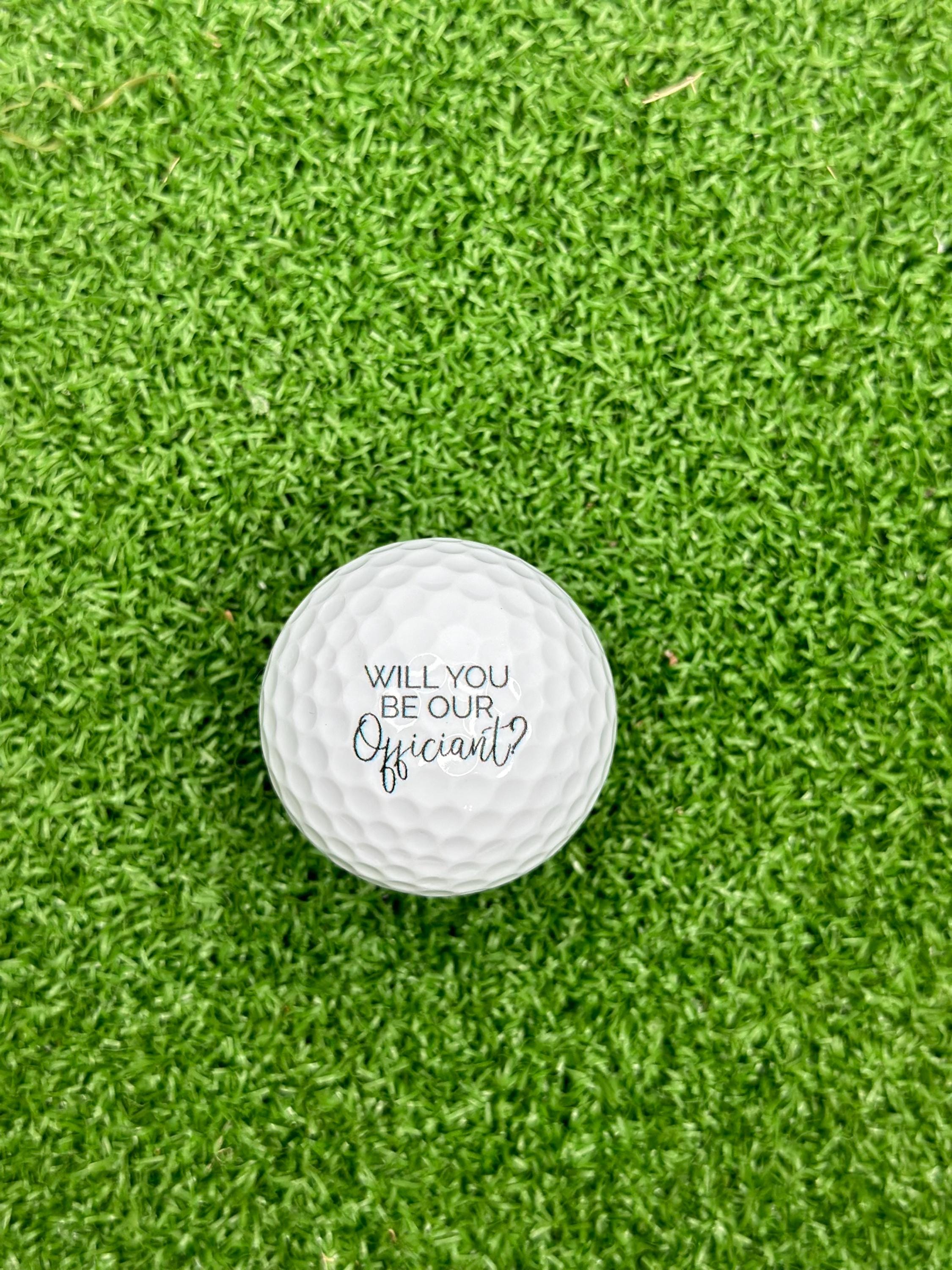 Officiant Proposals | Officiant Gifts | Golf Balls |  Wedding Gifts | Groomsmen Gifts | Best Man Gift | Will you Marry Us | Golf Proposal