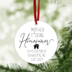 Mother Fuc*ing Homeowner Ornament | Home Owner Gifts | Housewarming Gifts | Christmas Ornaments | Our First Home Ornament | Christmas Gifts