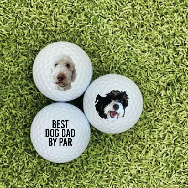 Custom Golf Balls | Custom Dog Gifts | Dog Lover Gifts | Best Dog Dad | Golf Gift | Best Dad by Par | Personalized Golf Balls | Dog Portrait