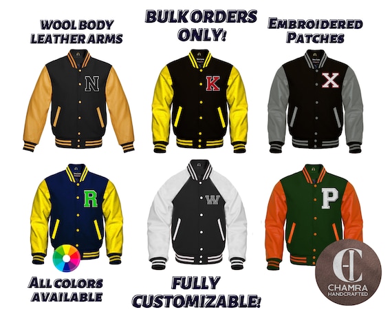 Varsity Letterman Jackets Bulk Upto 50 Varsity Jackets for Men 