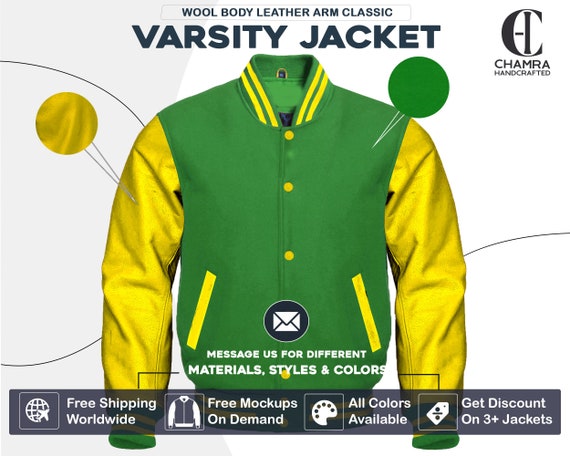 Letterman Black and Green Varsity Jacket - Films Jackets