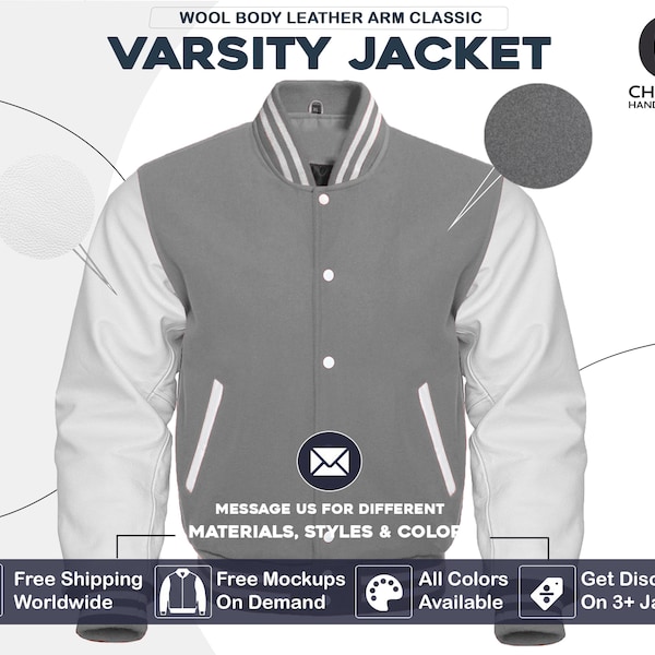 Grey Varsity Jacket Etsy