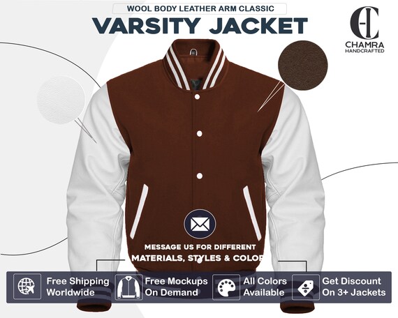 Mens Varsity Letterman Jacket All Wool Winter Baseball College