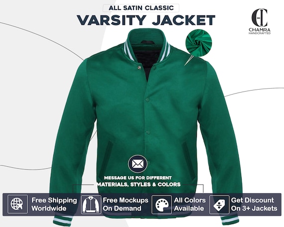 Womens Green Varsity Jacket