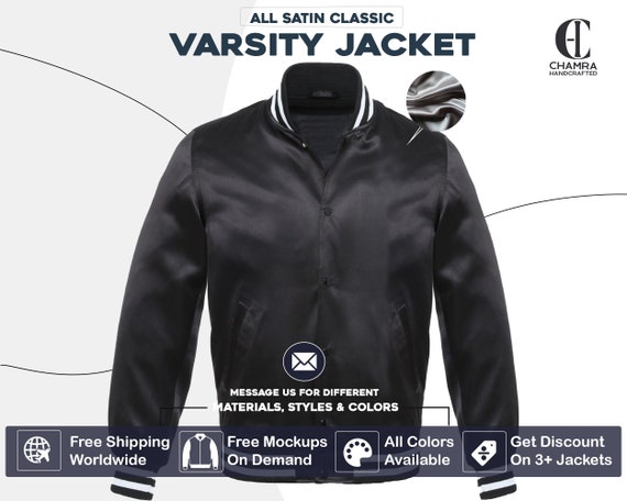 Satin Varsity Jacket for Men and Women