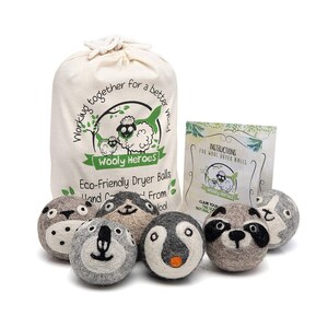 Wooly Heroes Dryer Balls - 100% Organic Wool - Sustainable & Eco-Friendly - Dry 1,000 Loads