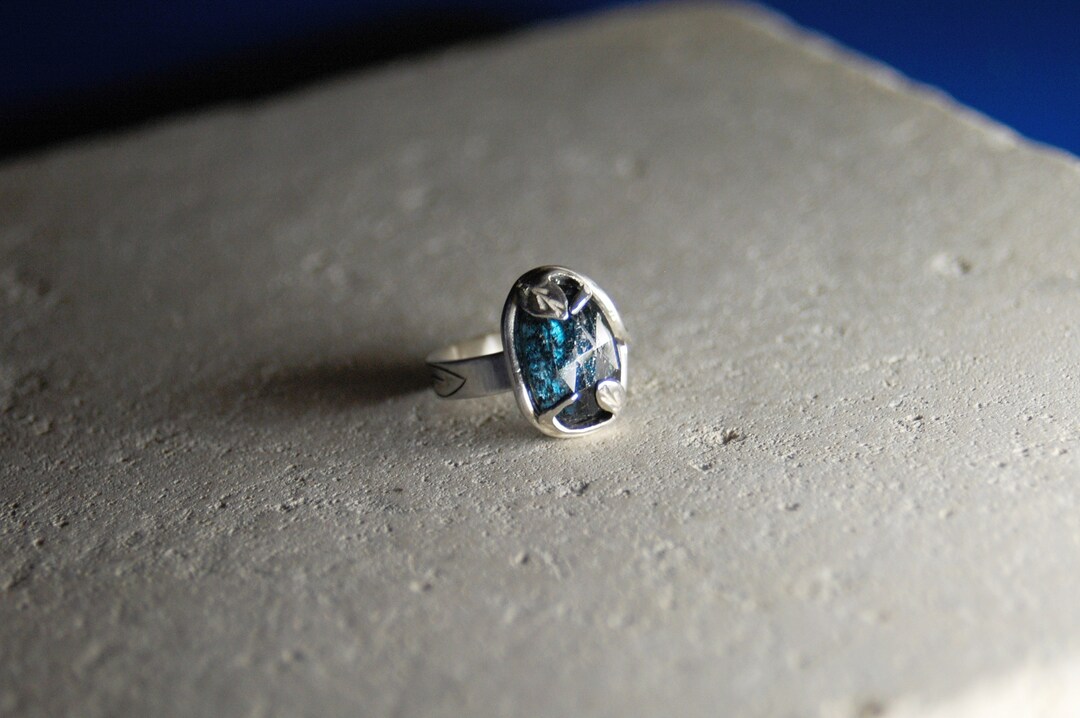 Elf Style Rings Exceptional Engraved Elf Style Satin Silver Ring With Genuine - Etsy