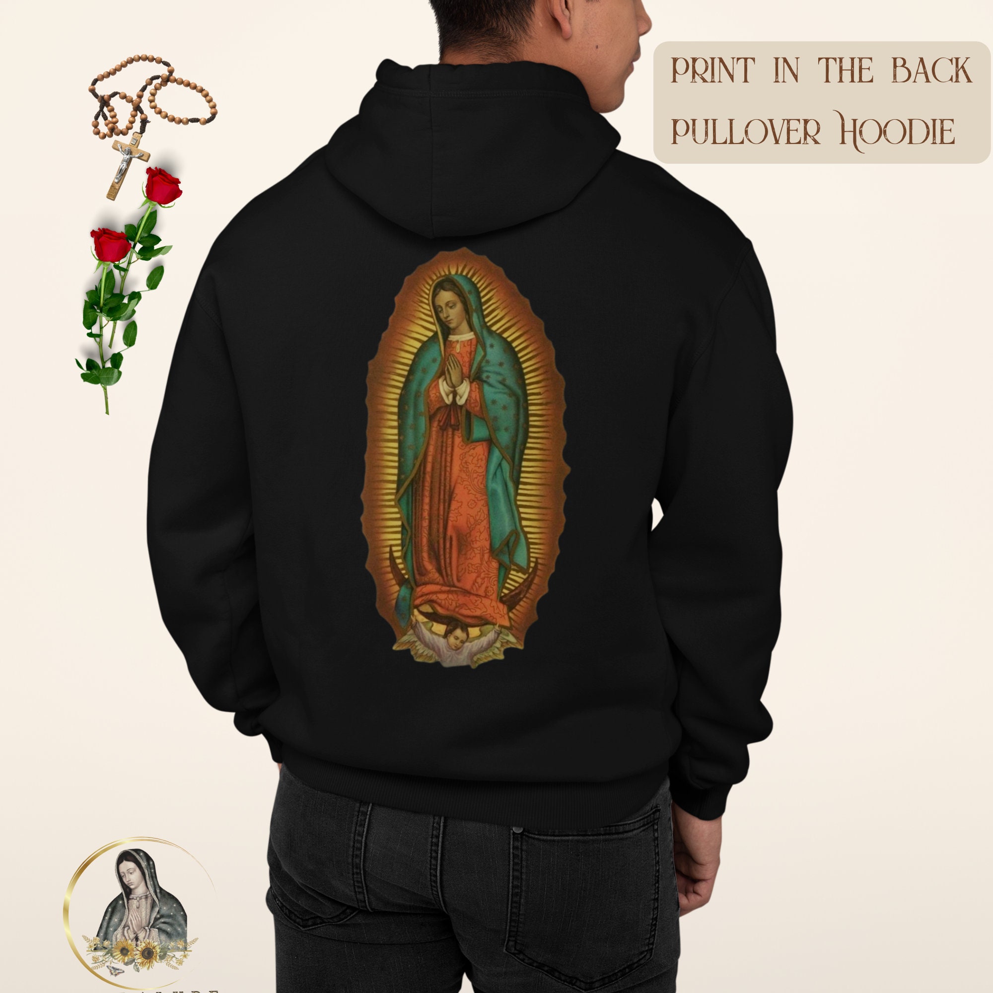 Men's Virgen De Guadalupe Hoodie, Our Lady of Guadalupe Anniversary Hooded  Sweatshirt, Guadalupano Catholic Gifts for Him - Etsy