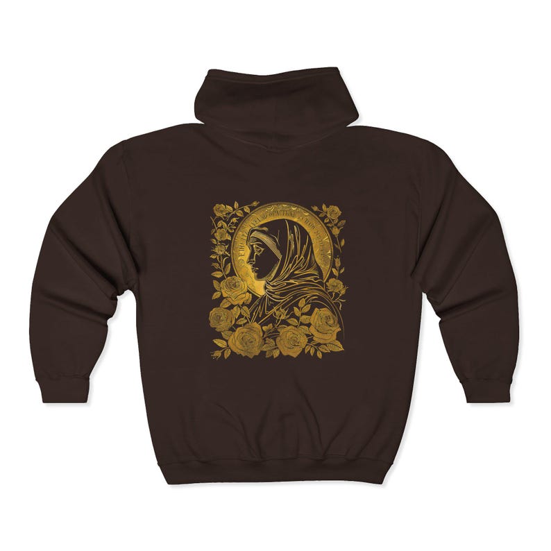 Virgin Mary Zip Up Hoodie, Catholic Faith Apparel image 15