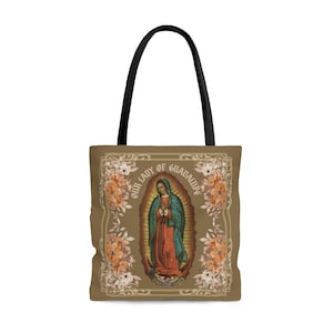 Unsere Dame von Guadalupe Markttasche, Jungfrau Maria ästhetische Einkaufstasche, Jungfrau Guadalupe Umhängetasche, Boho Einkaufstasche, Katholiken Geschenke