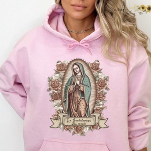 Virgen de Guadalupe Hoodie: Catholic Religious Gift