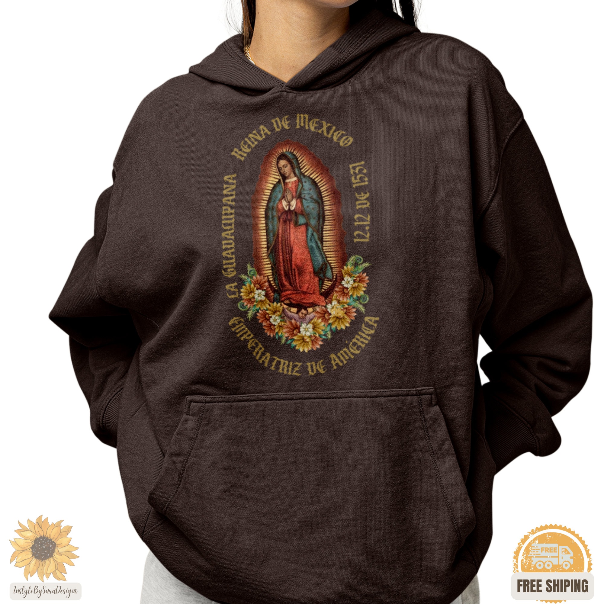 Guadalupe Hoodie Virgen De Guadalupe Sweatshirt Hoodie - Etsy