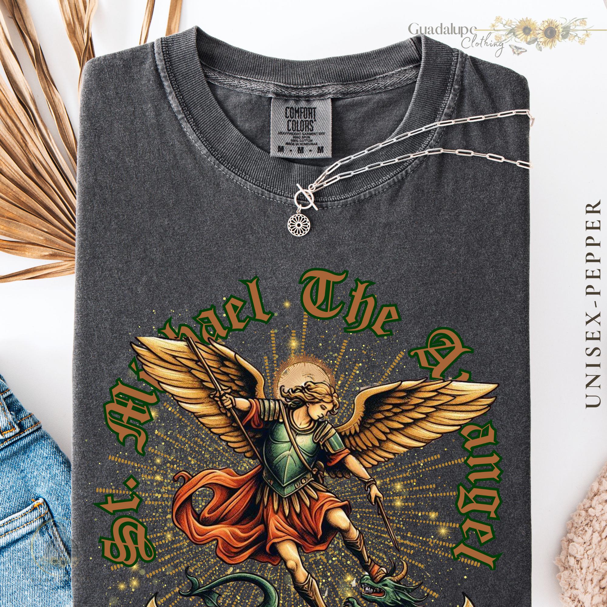 Saint Michael Archangel T-shirt | Vintage Catholic Graphic Tee - Etsy