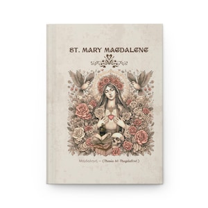 Hardcover Journal - St Mary Magdalene Prayer Notebook, Catholic Gift, Religious Retreat Diary, Faith Devotional, Spiritual Journal