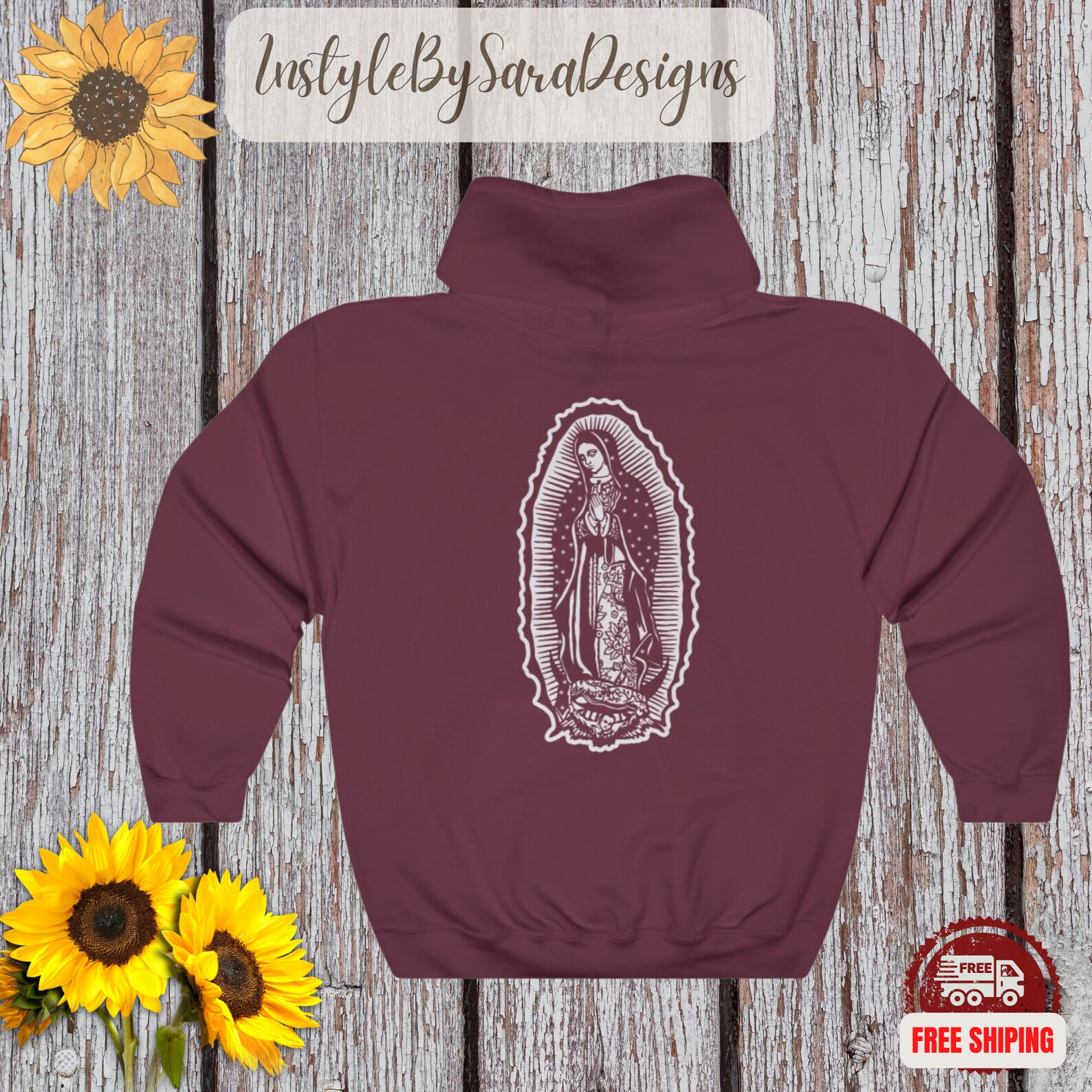 Guadalupe Hoodie Virgen De Guadalupe Sweatshirt Hoodie - Etsy