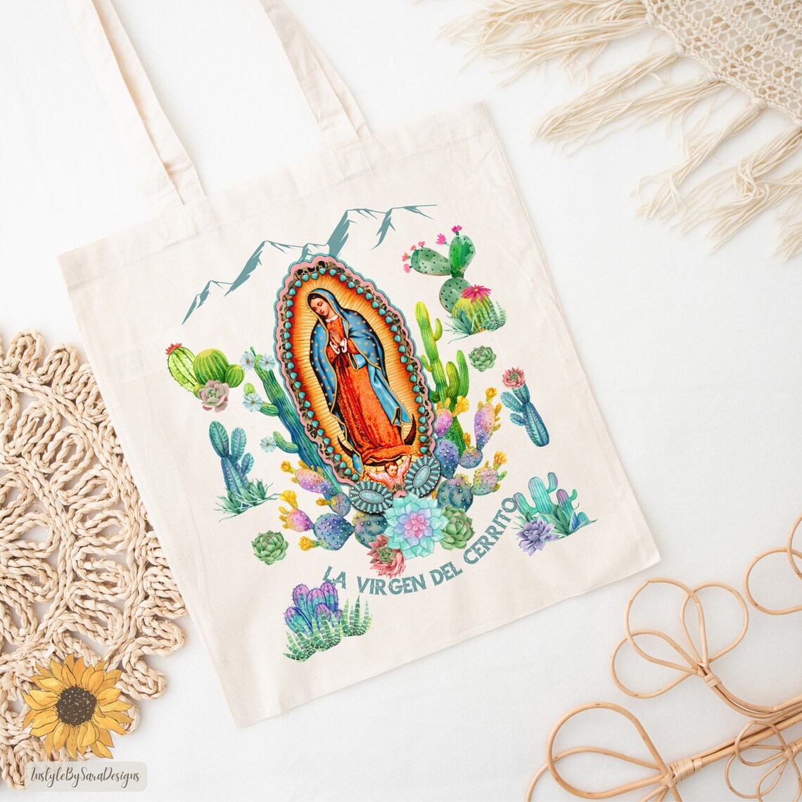 Our Lady of Guadalupe Canvas Tote Bag Aesthetic Virgen De - Etsy