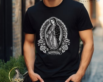 Camiseta vintage de Nuestra Señora de Guadalupe, regalo de aniversario retro bohemio