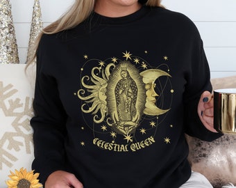 Virgencita Sweatshirt, Our Lady of Guadalupe Pullover, Virgen de Guadalupe Sweatshirt, Jungfrau Maria Crewneck, Guadalupana Boho Geschenke