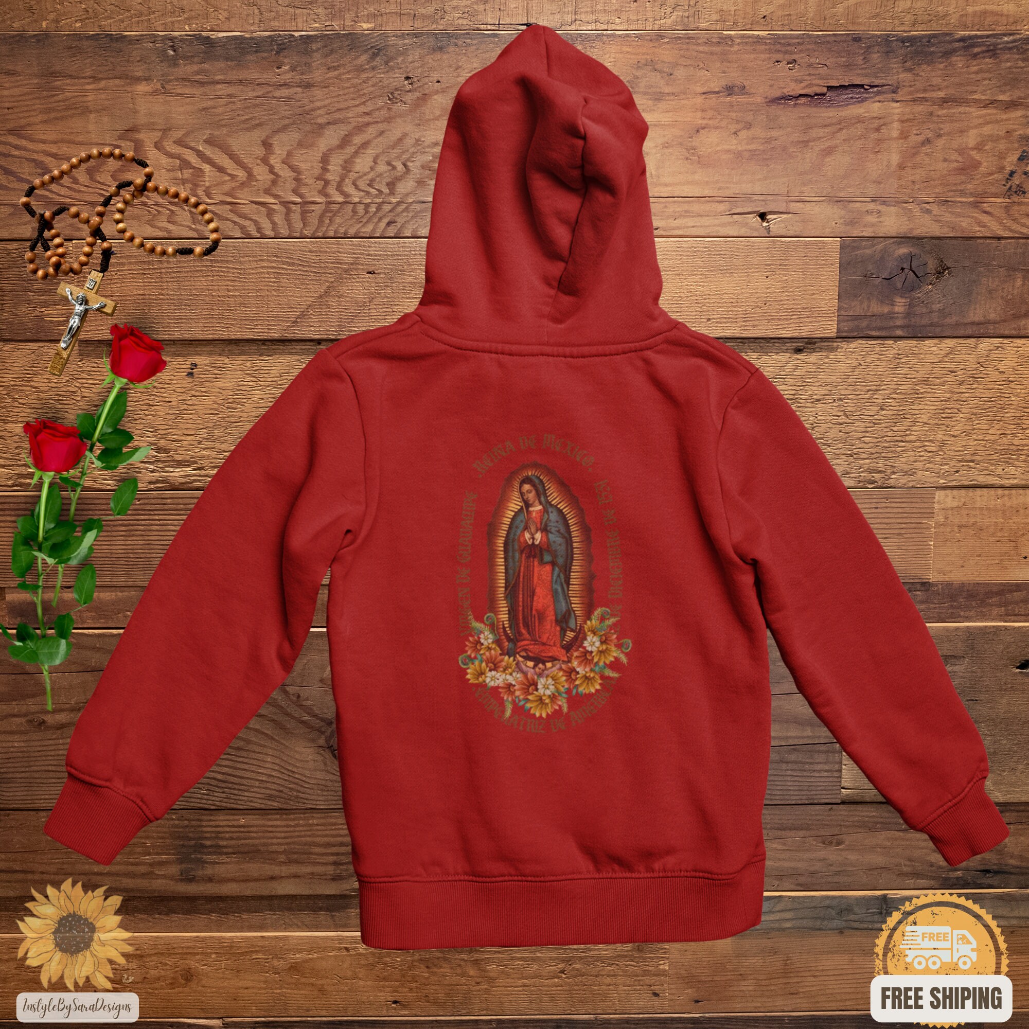 Guadalupe Hoodie Virgen De Guadalupe Sweatshirt Hoodie - Etsy