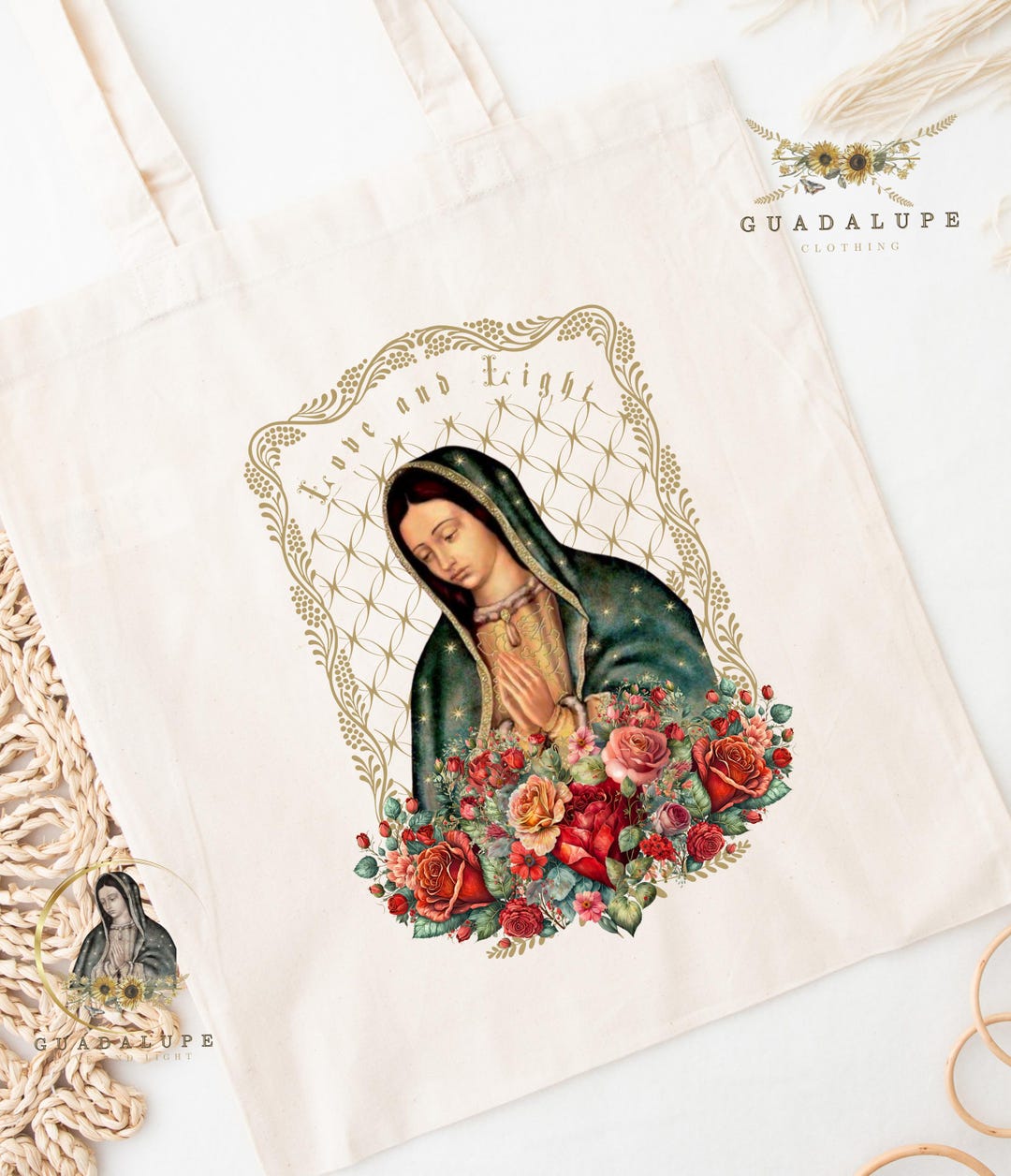 Our Lady of Guadalupe Tote Bag, Virgin Mary Aesthetic Shoulder Bag ...
