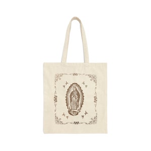 Unsere Dame von Guadalupe Canvas Einkaufstasche, ästhetische Jungfrau Maria Einkaufstasche, Guadalupe Schultertasche, Katholiken Geschenke