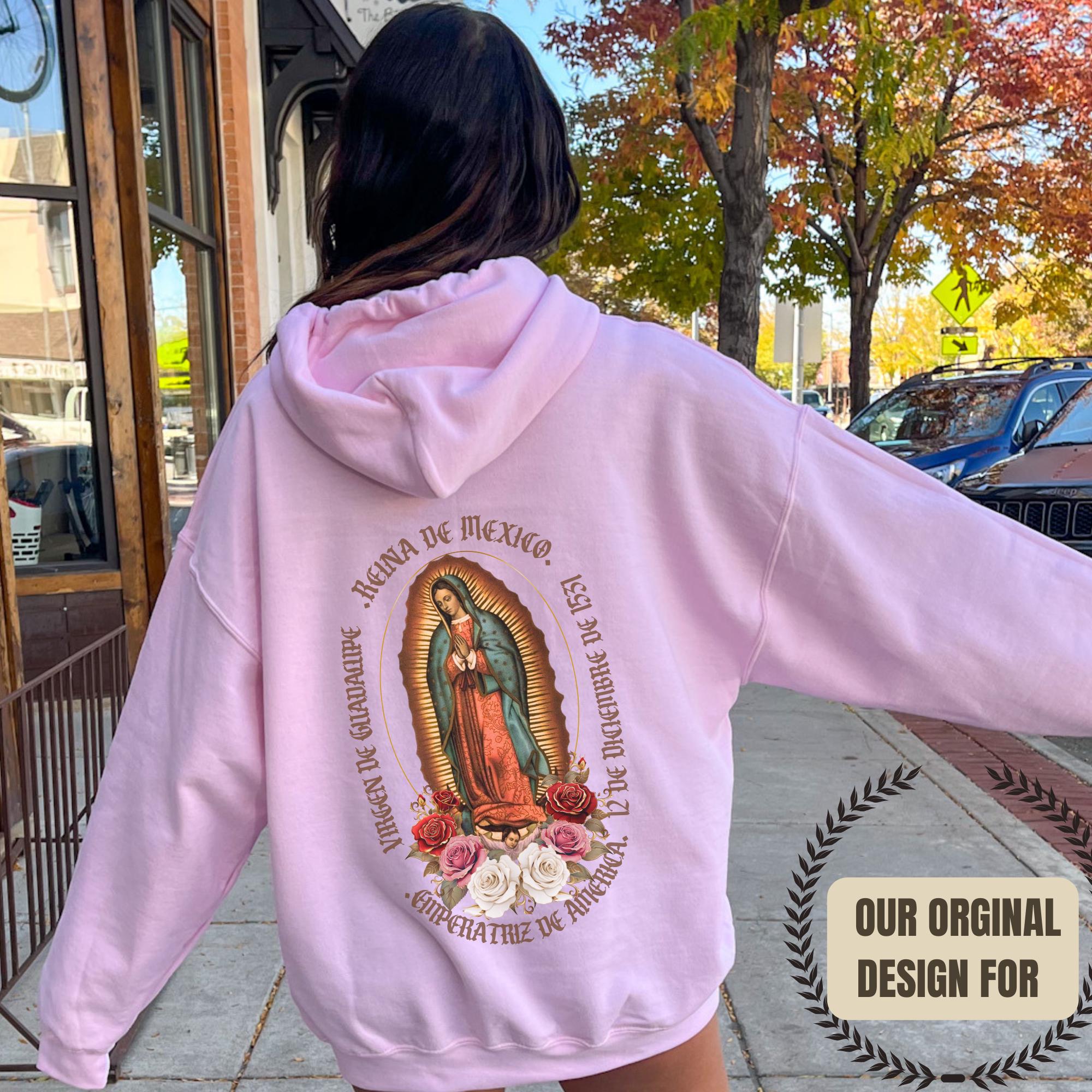 Virgin Mary Hoodie: Mexican Fiesta Floral Backview Print - Etsy