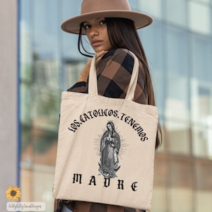 Virgen de Guadalupe Canvas Tasche, Virgen Maria Geschenke, La Morenita Geschenke, Latino Kleidung, katholische Clip Art Geschenk, Urlaubs Geschenk für Mama