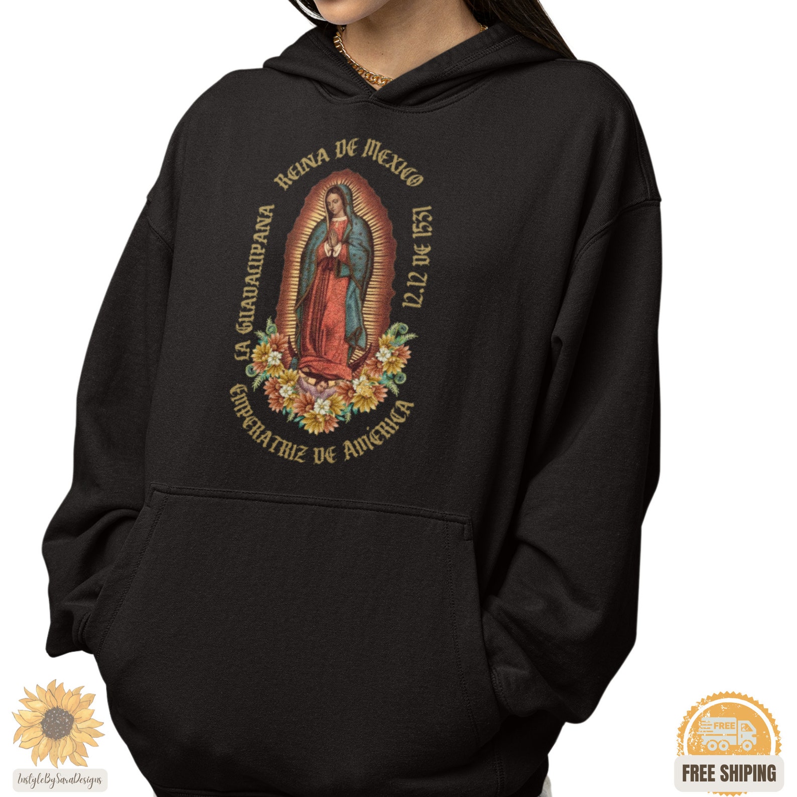 Guadalupe Hoodie Virgen De Guadalupe Sweatshirt Hoodie - Etsy