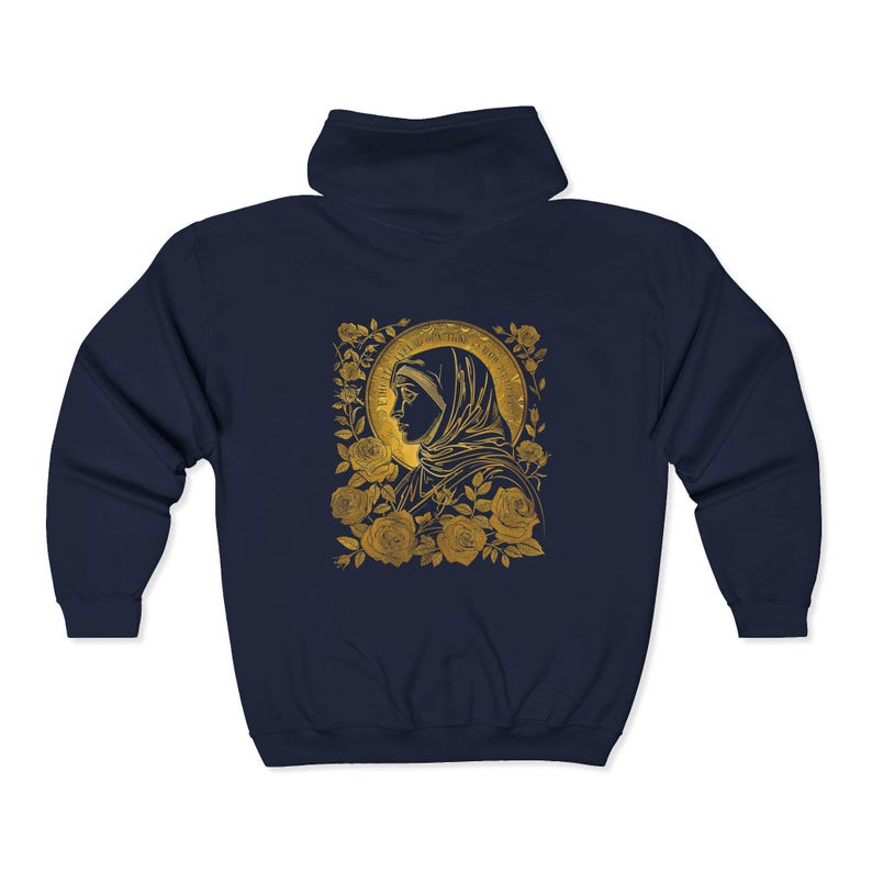 Virgin Mary Zip Up Hoodie, Catholic Faith Apparel image 16
