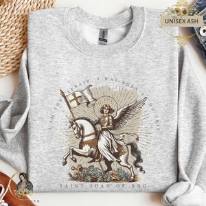 Catholic Saint Joan Of Arc Gifts, Sentimental Gifts, Vintage Boho Religious Gifts, Devotional Gifts, Unique gifts, Church Clothing Ash