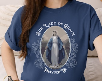 ロザリオの聖母Tシャツ、カトリックの聖母マリア信仰ギフト - Etsy 日本