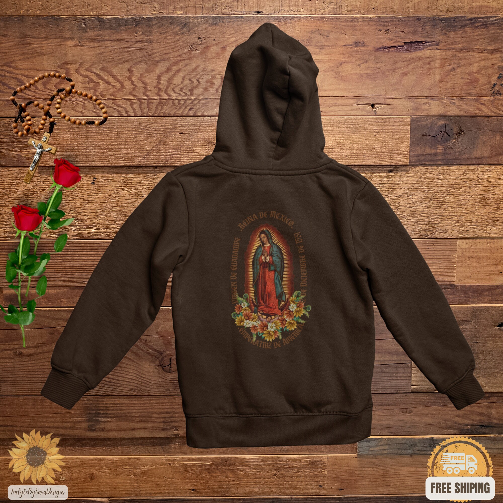 Guadalupe Hoodie Virgen De Guadalupe Sweatshirt Hoodie - Etsy