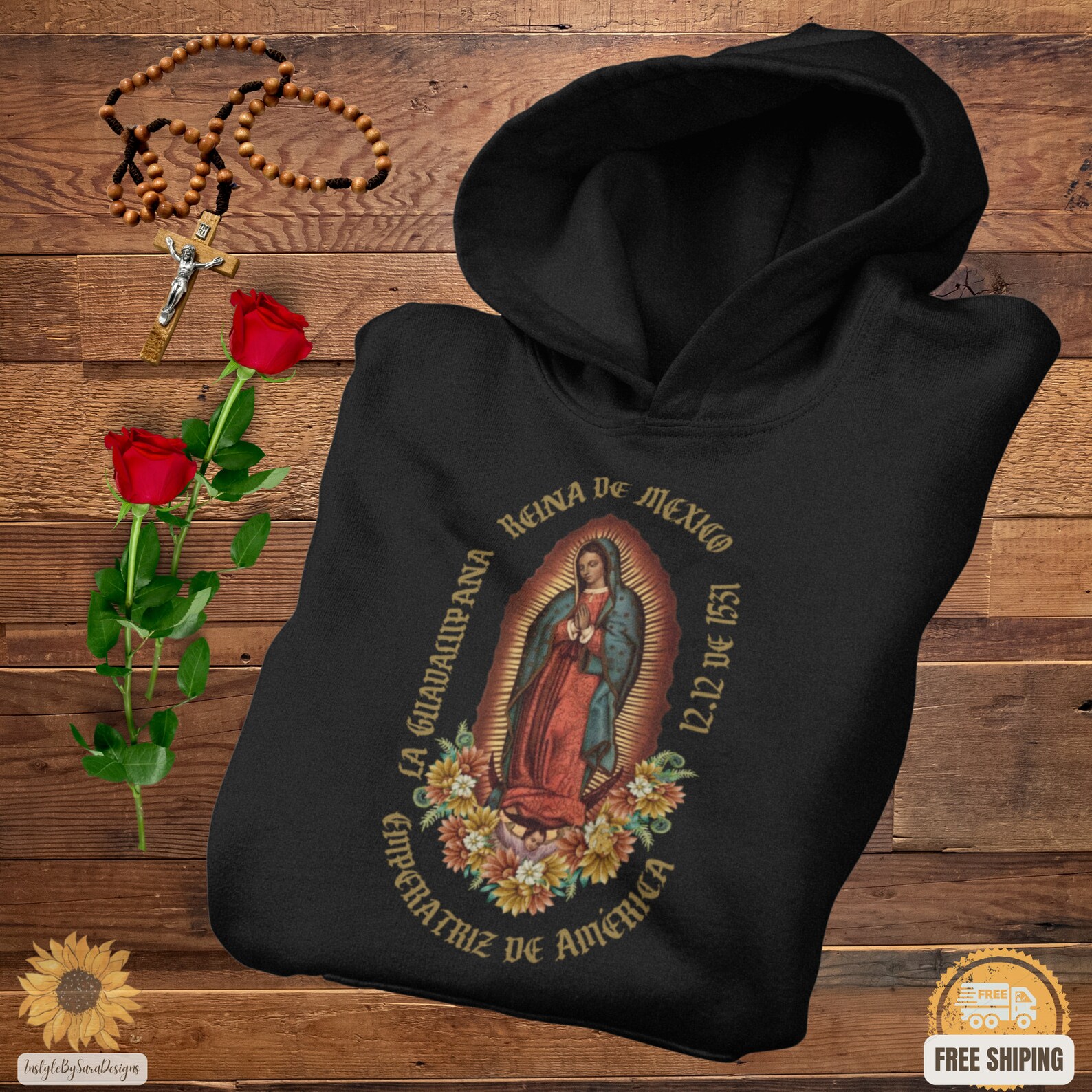 Guadalupe Hoodie Virgen De Guadalupe Sweatshirt Hoodie - Etsy