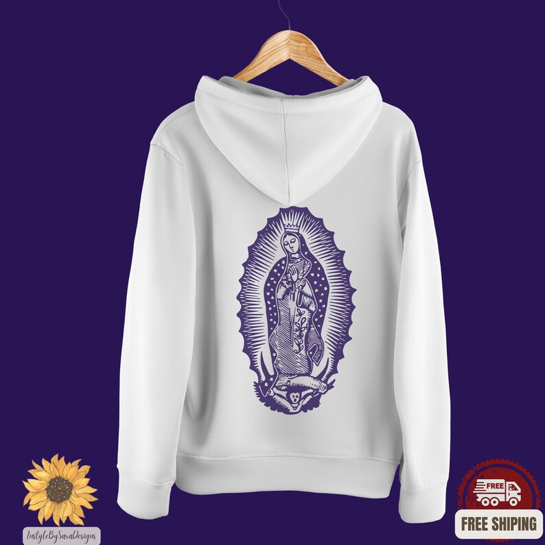 Men's Virgen De Guadalupe Hooded Sweatshirt Our Lady of Etsy