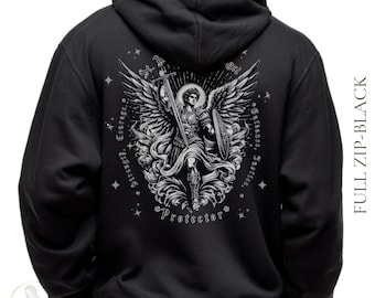 St. Michael Archangel Hoodie: Catholic Unisex Zip Sweatshirt