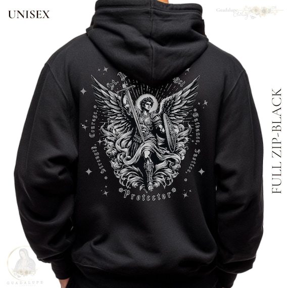 St. Michael Archangel Hoodie: Catholic Unisex Zip Sweatshirt - Etsy