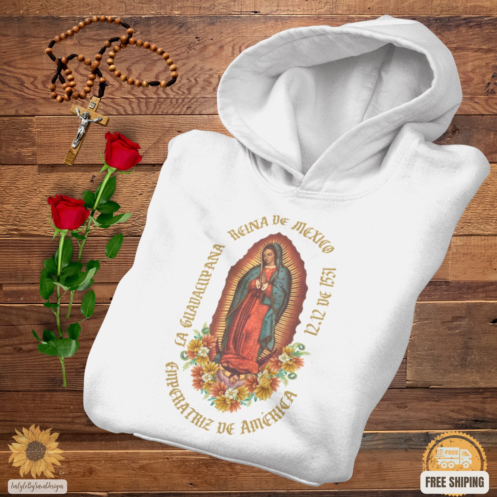 Guadalupe Hoodie Virgen De Guadalupe Sweatshirt Hoodie La - Etsy