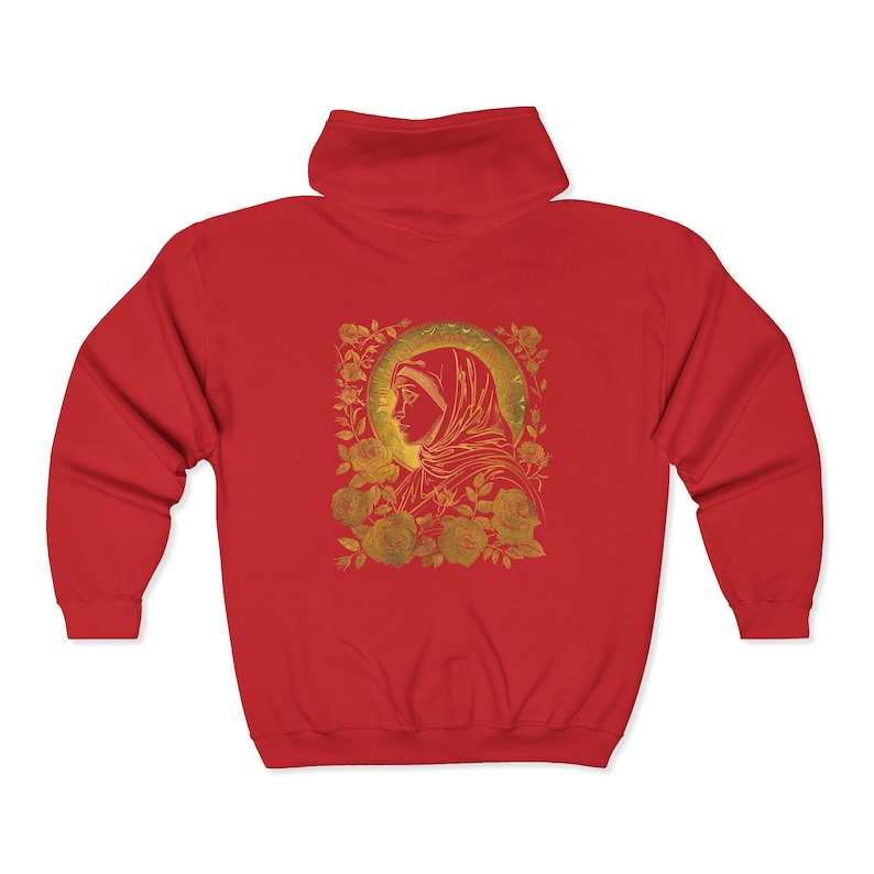 Virgin Mary Zip Up Hoodie, Catholic Faith Apparel image 18