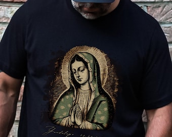 Camiseta de Nuestra Señora de Guadalupe: Camiseta gráfica católica vintage