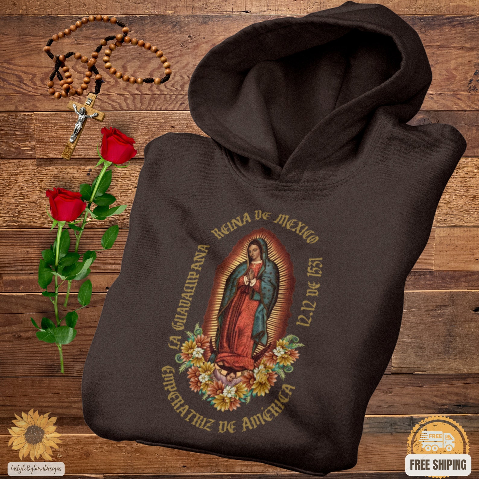 Guadalupe Hoodie Virgen De Guadalupe Sweatshirt Hoodie - Etsy