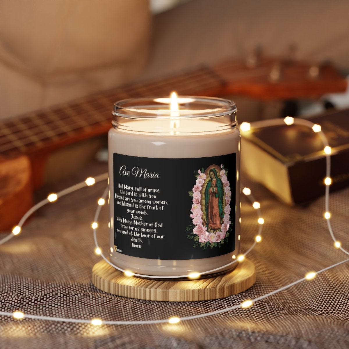 Our Lady of Guadalupe Intention Scented Candle, Guadalupe Candle Gift, Virgin Mary Scented Candle, Catholics Christmas Gift Idea