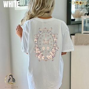 Confort Colors Tshirt, Virgin Mary T shirt, Catholic Gifts for Women, Marian Cross Holiday Gifts Idea