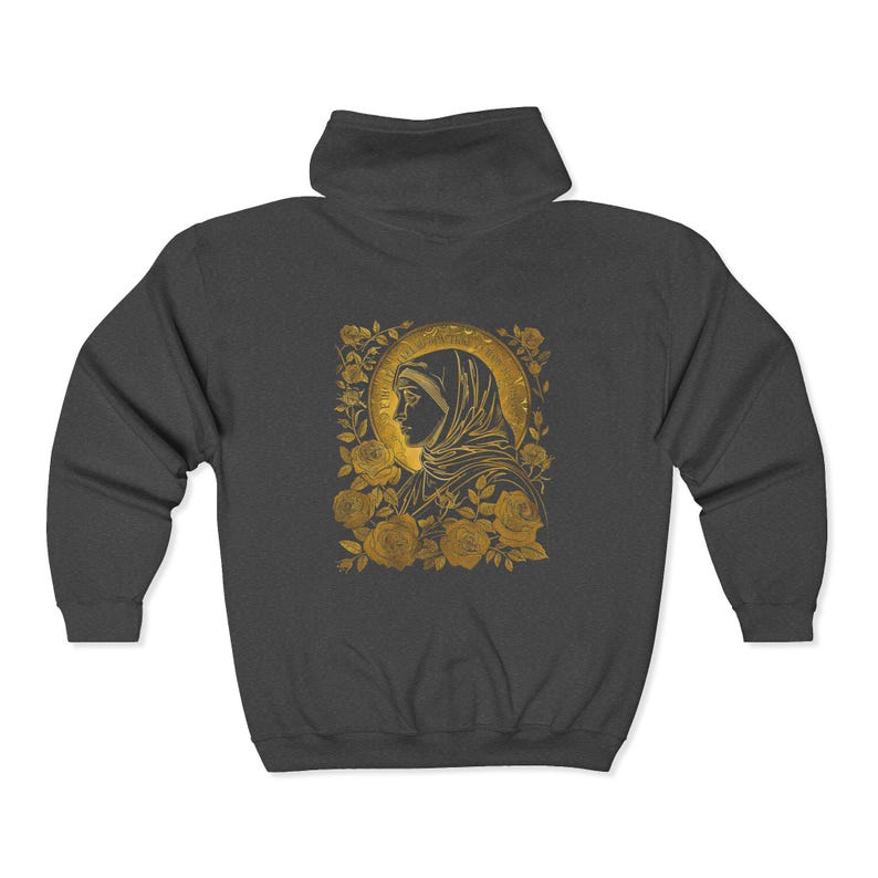 Virgin Mary Zip Up Hoodie, Catholic Faith Apparel image 10