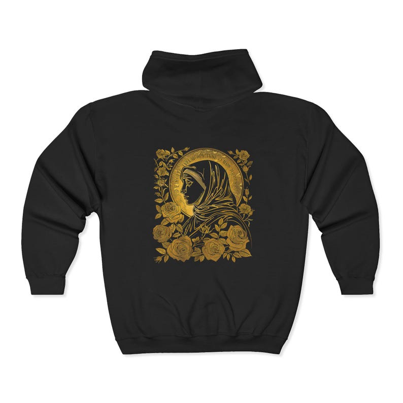 Virgin Mary Zip Up Hoodie, Catholic Faith Apparel image 12
