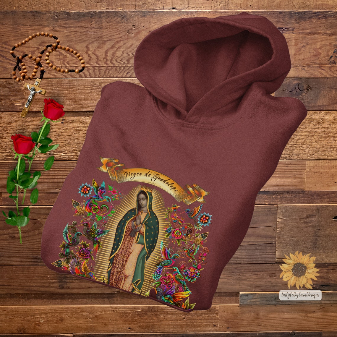 Guadalupe Hoodie Virgen De Guadalupe Sweatshirt Hoodie La - Etsy