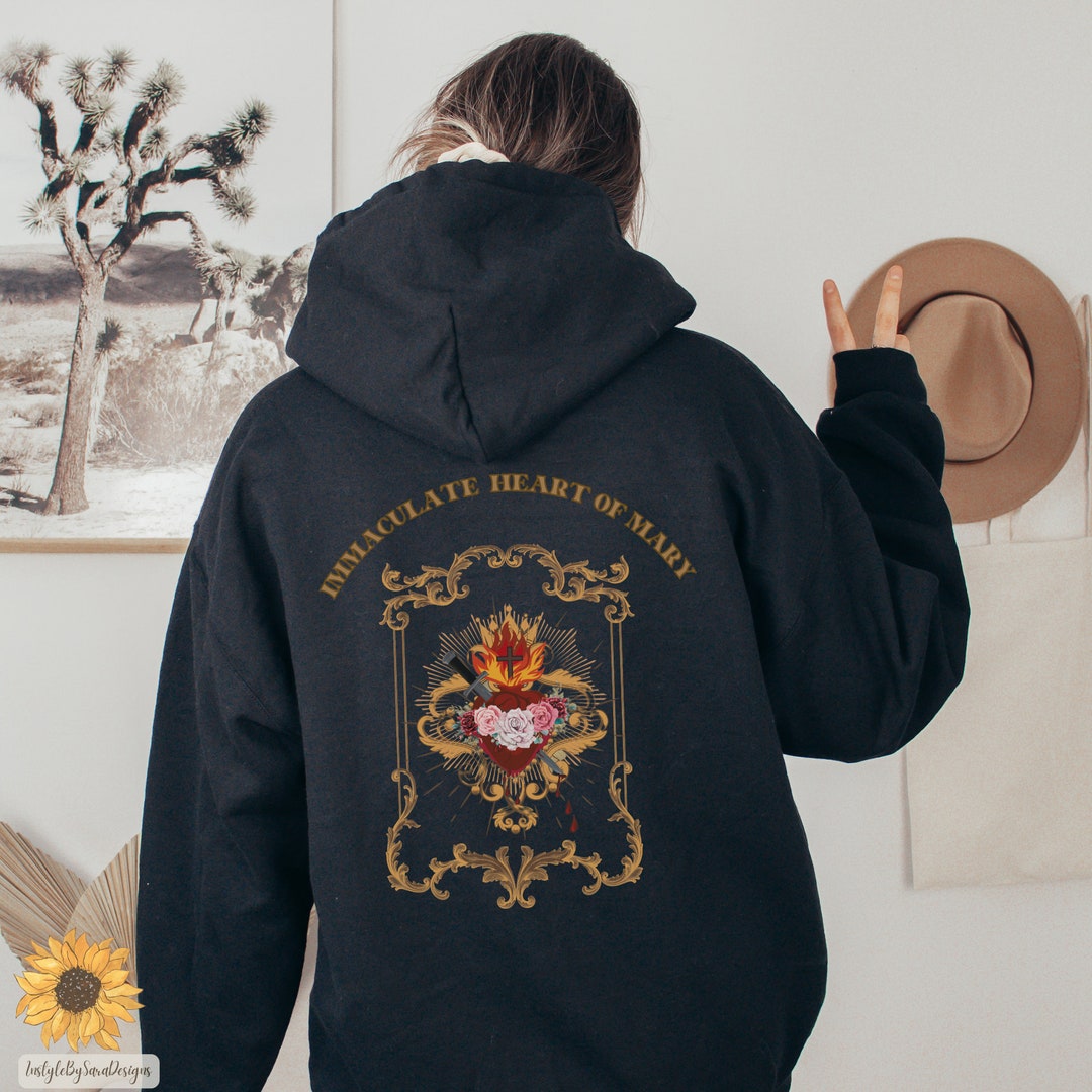 Jesus and mary hooded cheap sweatshirt