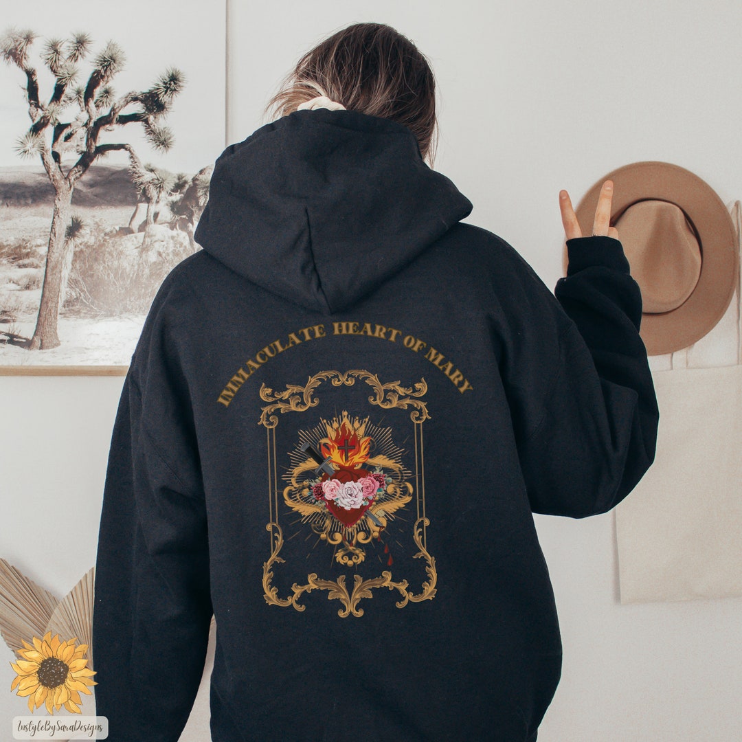 Immaculate Heart of Mary Hoodie Sweatshirt Blessed Virgin - Etsy