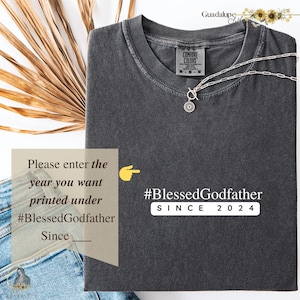 BlessedGodfather Shirt, Personalized Catholic Godfather Gift, Custom Faith Tee, Baptism Godparent Gift, Father’s Day, Baby Announcement