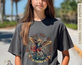 St. Michael Archangel Youth Tee: Catholic Kids Shirt