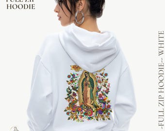 All Saints Day Tee, Our Lady of Guadalupe Zip up Hoodie | Virgen